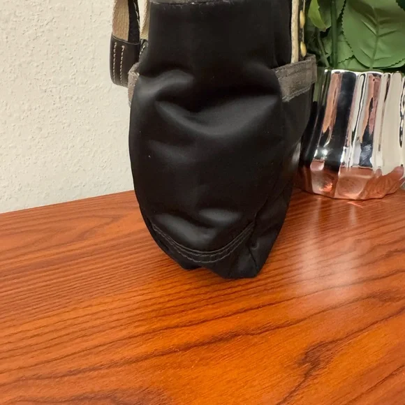 Coach Small Bag = Black Satin with blue tags - Picture 4 of 13